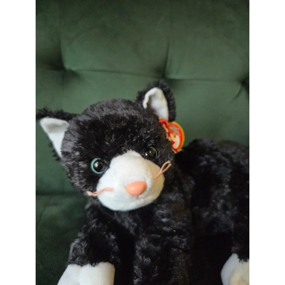 Ty Beanie Buddies 2004 Booties Black White Tuxedo Cat Plush 12'' With Tags
